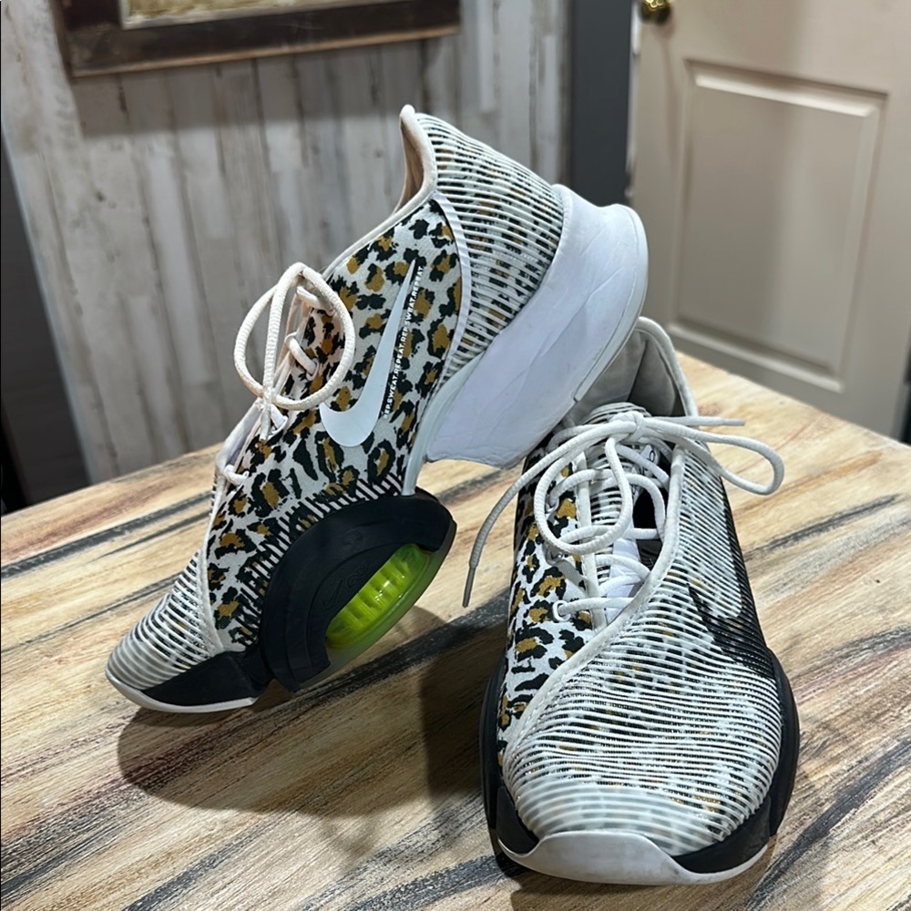 Nike Black and White Sneakers with leopard Intricate Pattern